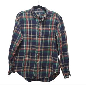 Vintage Genuine Ralph Lauren Mountain Equipment Plaid Flannel Men's Size L Red